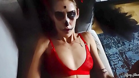 The Calling - Petite Ghost Girl Fucks & Swallows - Halloween 2020 - Tiffany Tatum 19 Min