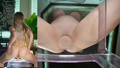 Horny Girl With Big Tits Is Riding A Massive Dildo And